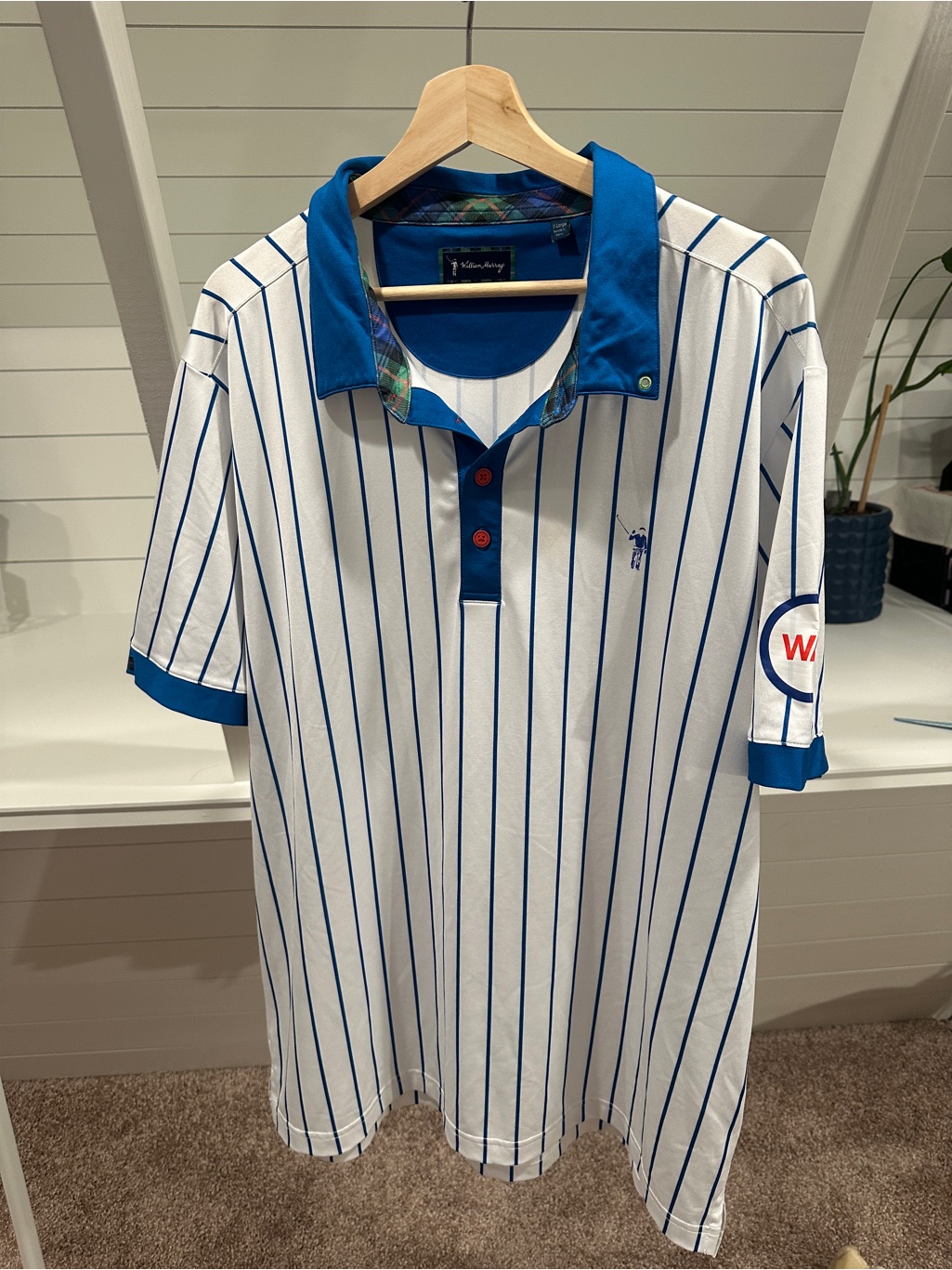 William Murray Golf Polo That Looks Like Baseball Themed